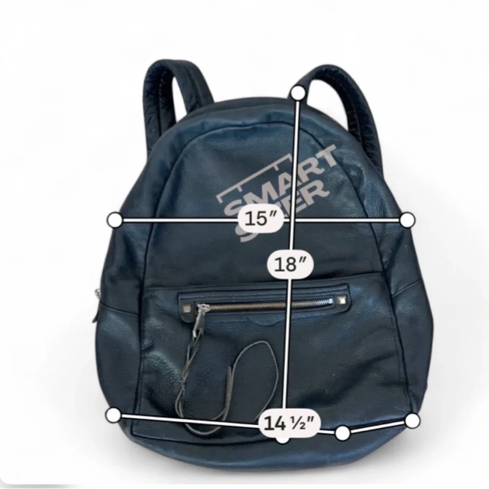 Rebecca Minkoff Julian Black Pebbled Leather Backpack Designer Large Preppy Goth